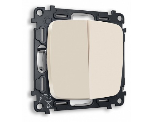 Выключатель двухклавишный без рамки Ambrella Volt Quant MO323010