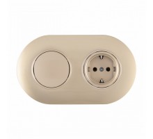 Блок с выключателями одноклавишными влагозащищенными Arte Milano SET08-2 SET08-2-40-1-30-1 shampan