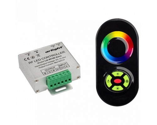 Контроллер-регулятор цвета RGB с пультом ДУ Arlight LN-RF5B LN-RF5B-Sens Black (12-24V,180-360W) Контроллер-регулятор цвета RGB с пультом ДУ Arlight LN-RF5B LN-RF5B-Sens Black (12-24V,180-360W)