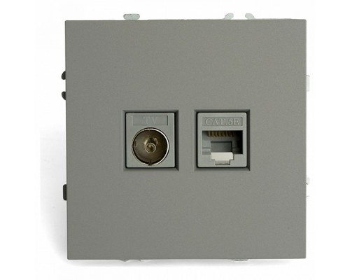 ТВ-розетка и розетка Ethernet RJ-45 без рамки Stekker Эмили 49950