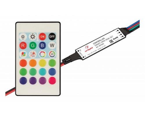 Контроллер-регулятор цвета RGB с пультом ДУ Arlight SMART 031594 Контроллер-регулятор цвета RGB с пультом ДУ Arlight SMART 031594