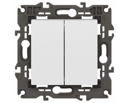 Выключатель двухклавишный без рамки Эра Эра Elegance 14-1104-01М