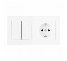 Блок с розеткой и выключателем Arte Milano SET06-2 SET06-2-30-2-40-1 white