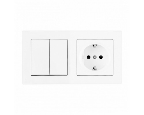 Блок с розеткой и выключателем Arte Milano SET06-2 SET06-2-30-2-40-1 white