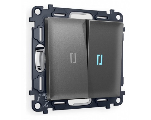Выключатель двухклавишный с подсветкой без рамки Ambrella Volt Quant MA654020