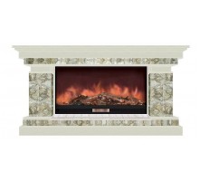 Комплект из электрокамина напольного и портала (143x45x80 см) Брайтон Карелия Premier S86 БР000004