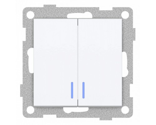 Выключатель двухклавишный с подсветкой без рамки Gusi Electric UGRA С11В28-001 Выключатель двухклавишный с подсветкой без рамки Gusi Electric UGRA С11В28-001