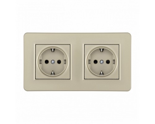 Розетка с заземлением и со шторкой Arte Milano SET16-2 SET16-2-40-1x2 shampan