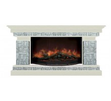 Комплект из электрокамина напольного и портала (143x45x80 см) Брайтон Старый Город Rondo 86 БР000029