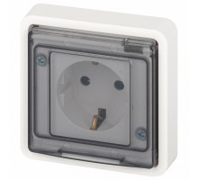 Розетка с заземлением и со шторкой, с крышкой Эра Эра Эксперт 11-2522-01