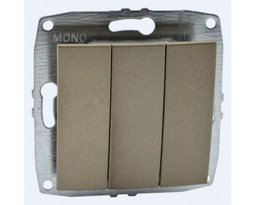 Выключатель трехклавишный без рамки Mono Electric Despina / Larissa 500-002322-114 Выключатель трехклавишный без рамки Mono Electric Despina / Larissa 500-002322-114