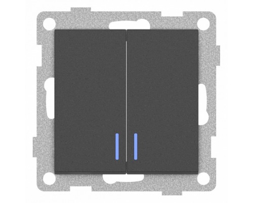 Выключатель двухклавишный с подсветкой без рамки Gusi Electric UGRA С11В28-010 Выключатель двухклавишный с подсветкой без рамки Gusi Electric UGRA С11В28-010