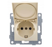 Розетка с заземлением и со шторкой, без рамки с крышкой Gusi Electric UGRA С11Р91-003