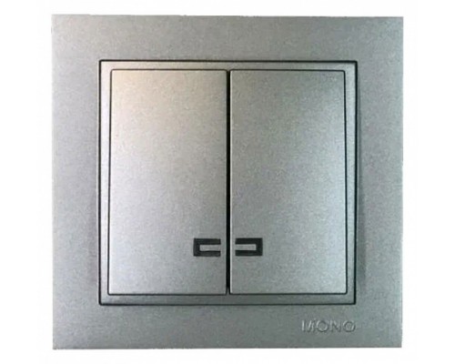 Выключатель двухклавишный с подсветкой Mono Electric Despina 102-242425-103 Выключатель двухклавишный с подсветкой Mono Electric Despina 102-242425-103