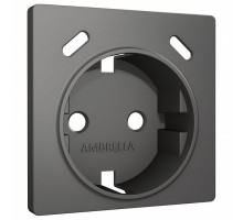 Накладка для розетки с заземлением и со шторками и 2хUSB type С Ambrella Volt ALFA AP6605