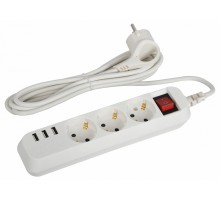 Удлинитель с выключателем Эра  U-3es-1,5m-USB