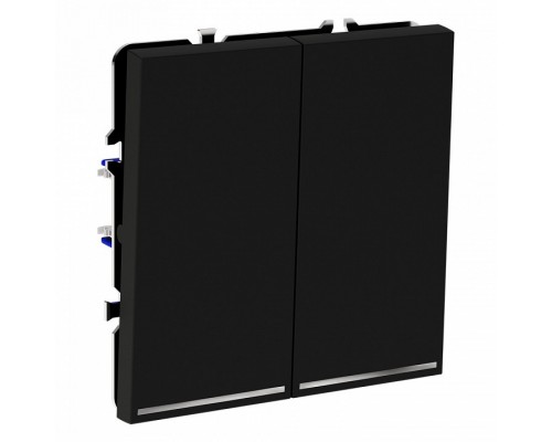 Выключатель двухклавишный с подсветкой без рамки Voltum S70 VLS020208 Выключатель двухклавишный с подсветкой без рамки Voltum S70 VLS020208
