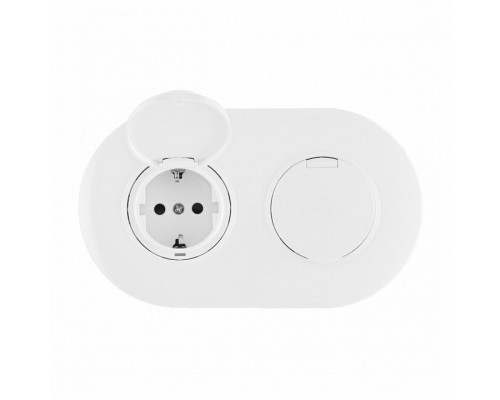 Розетка с заземлением и шторкой, с крышкой Arte Milano SET08-2 SET08-2-41-1x2 white