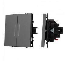 Выключатель проходной двухклавишный без рамки Arlight SWT 054269