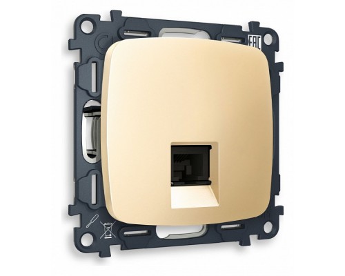 Розетка Ethernet RJ-45 и со шторками, без рамки Ambrella Volt Quant MO612010 Розетка Ethernet RJ-45 и со шторками, без рамки Ambrella Volt Quant MO612010