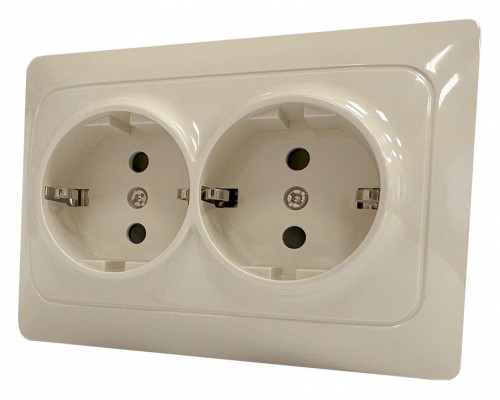 Розетка двойная с заземлением и со шторкой Gusi Electric BRAVO С10Р6-003 Розетка двойная с заземлением и со шторкой Gusi Electric BRAVO С10Р6-003
