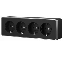 Розетка четверная с заземлением и со шторками Werkel Gallant W5072258