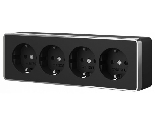 Розетка четверная с заземлением и со шторками Werkel Gallant W5072258