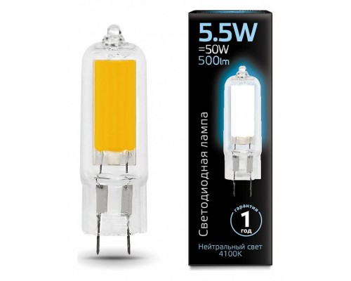Лампа светодиодная Gauss LED G4 G4 5.5Вт 4100K 107807205 Лампа светодиодная Gauss LED G4 G4 5.5Вт 4100K 107807205