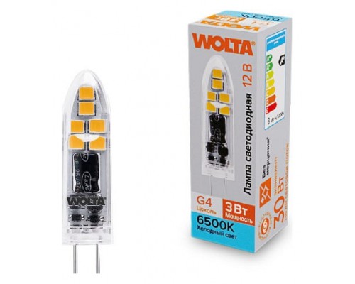 Лампа светодиодная Wolta  G4 3Вт 6500K WSTD-JC-12V3W6KG4-P
