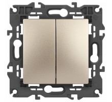 Выключатель двухклавишный без рамки Эра Эра Elegance 14-1104-04