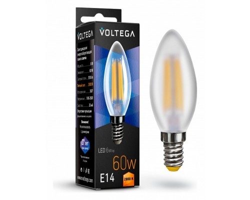 Лампа светодиодная Voltega Candel matt 6W E14 6Вт 2800K 7044