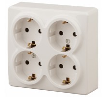 Розетка четверная с заземлением и со шторками Эра Эра Эксперт 11-2211-02