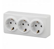 Розетка тройная с заземлением Эра Эра Эксперт 11-2208-01