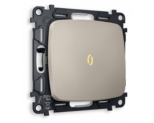 Выключатель проходной одноклавишный с подсветкой без рамки Ambrella Volt Quant MO362030