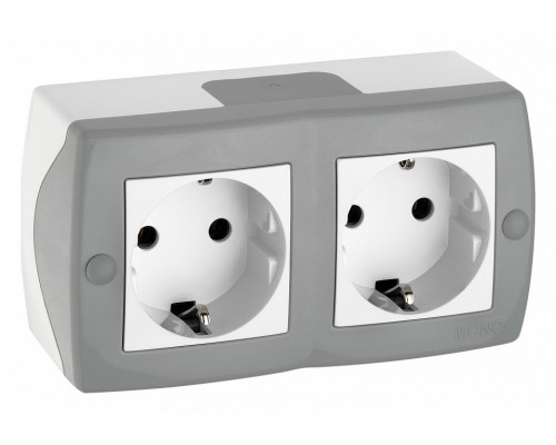 Блок с розетками с заземлением и крышкой Mono Electric Octans IP20 104-020007-120 Блок с розетками с заземлением и крышкой Mono Electric Octans IP20 104-020007-120