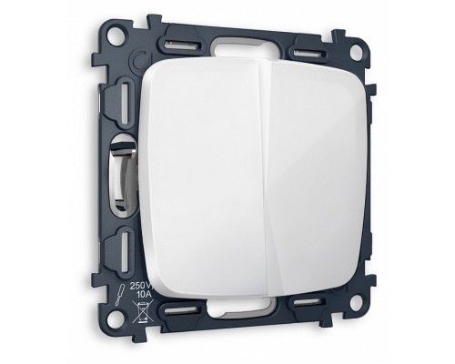 Выключатель проходной двухклавишный без рамки Ambrella Volt MO MO103020