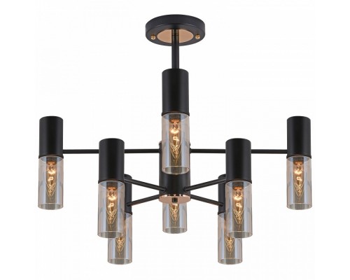 Люстра на штанге ILLUMICO  IL1295-8PPA-79 BK GD