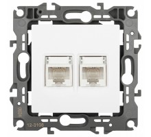 Розетка двойная Ethernet RJ-45 без рамки Эра Эра 12 12-3108-01М
