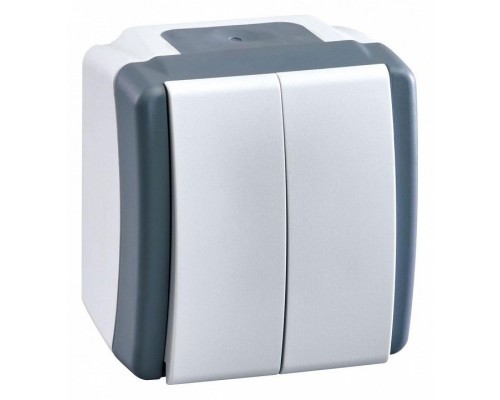 Выключатель двухклавишный влагозащищенный Mono Electric Octans IP54 154-020001-102 Выключатель двухклавишный влагозащищенный Mono Electric Octans IP54 154-020001-102