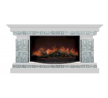 Комплект из электрокамина напольного и портала (143x45x80 см) Брайтон Старый Город Rondo 86 БР000030