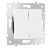 Выключатель проходной двухклавишный без рамки Arte Milano 203 203.32-2.white