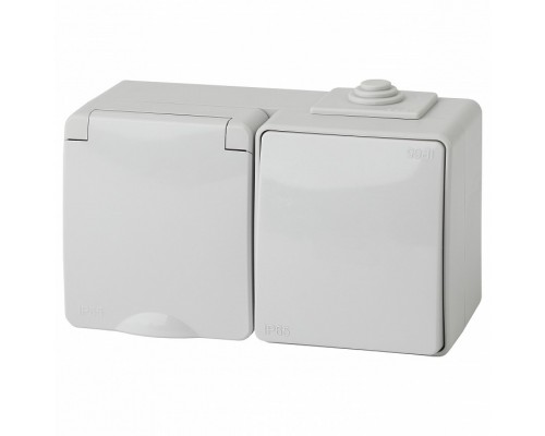 Блок с розеткой и выключателем Эра Эра Эксперт 11-7601-03