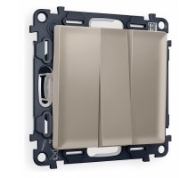 Выключатель трехклавишный без рамки Ambrella Volt Quant MA365010