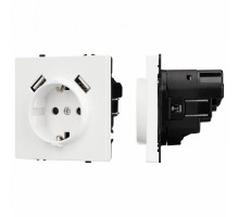 Розетка с заземлением и 2хUSB type A, без рамки Arlight SCT 054288