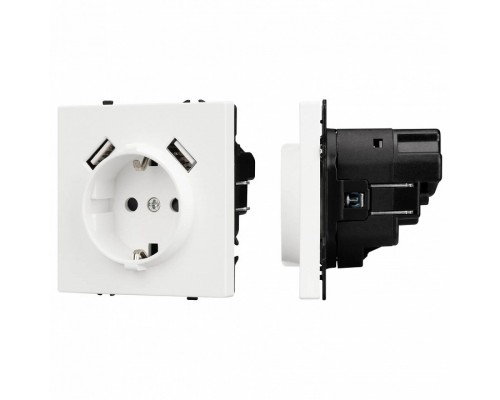 Розетка с заземлением и 2хUSB type A, без рамки Arlight SCT 054288