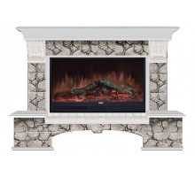 Комплект из электрокамина напольного и портала (149x42x108.5 см) Бостон К Карелия Premier S86 БК860024