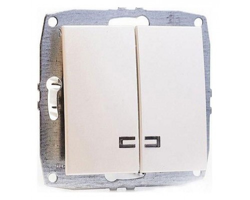Выключатель двухклавишный с подсветкой без рамки Mono Electric Despina / Larissa 500-002525-103 Выключатель двухклавишный с подсветкой без рамки Mono Electric Despina / Larissa 500-002525-103