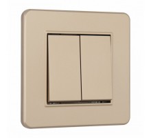 Выключатель двухклавишный Arte Milano SET16-1 SET16-1-30-2 shampan