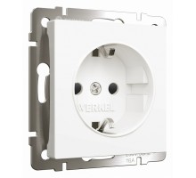 Розетка с заземлением и со шторками, без рамки Werkel белый матовый W1171161