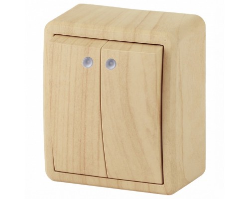 Выключатель двухклавишный с подсветкой Эра Эра Эксперт 11-1205-11